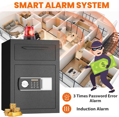 Extra Large Safe Box, Double Door Security Safes Heavy Duty, Home Office Cabinet Safe with Fireproof Document Bag, Deposit Slot & Adjustable Shelf, Hidden Box for Jewelry, Money, Gun in Kuwait