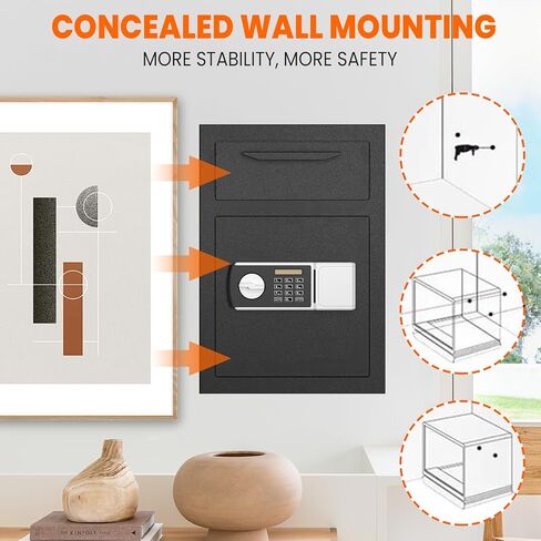 Extra Large Safe Box, Double Door Security Safes Heavy Duty, Home Office Cabinet Safe with Fireproof Document Bag, Deposit Slot & Adjustable Shelf, Hidden Box for Jewelry, Money, Gun in Kuwait