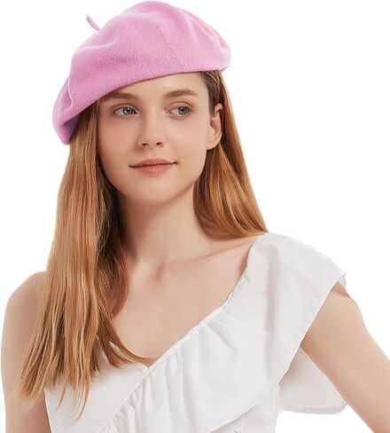 قبعة بيريه قطنية فرنسية صيفية محبوكة وناعمة ورقيقة، قبعة رسامين فضفاضة وفضفاضة، لون سادة للنساء in Kuwait