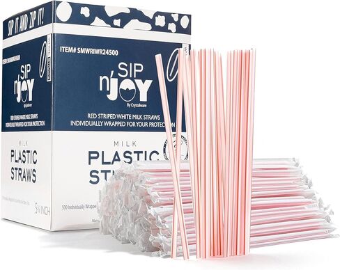 [500] Cocktail Plastic Straws Stirrers, Individually Wrapped (Paper Wrapped), 5.75" BPA Free Disposable Colored Cocktail/Coffee Stir Sticks in Saudi Arabia