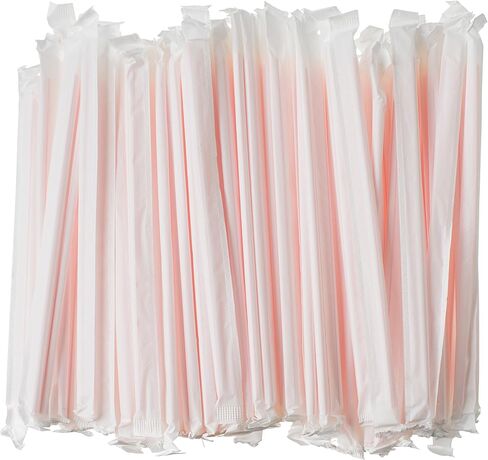 [500] Cocktail Plastic Straws Stirrers, Individually Wrapped (Paper Wrapped), 5.75" BPA Free Disposable Colored Cocktail/Coffee Stir Sticks in Saudi Arabia