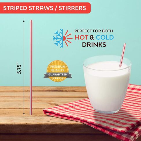 [500] Cocktail Plastic Straws Stirrers, Individually Wrapped (Paper Wrapped), 5.75" BPA Free Disposable Colored Cocktail/Coffee Stir Sticks in Saudi Arabia