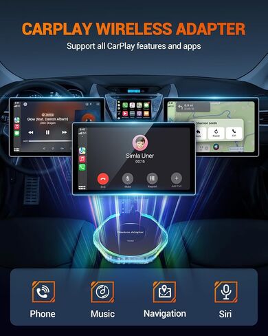 SEALIGHT Wireless CarPlay Adapter for iPhone, Converts Factory Wired to Wireless CarPlay Adapter 2024 Upgrade Mini CarPlay Dongle Plug & Play No Latency for Cars 2015+ for Apple iOS 10+ in Saudi Arabia