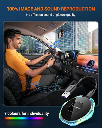 SEALIGHT Wireless CarPlay Adapter for iPhone, Converts Factory Wired to Wireless CarPlay Adapter 2024 Upgrade Mini CarPlay Dongle Plug & Play No Latency for Cars 2015+ for Apple iOS 10+ in Saudi Arabia
