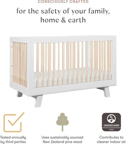 سرير Babyletto Hudson 3 في 1 القابل للتحويل مع طقم تحويل سرير الأطفال الصغار باللون الأزرق الداكن، ومعتمد من Greenguard Gold in Kuwait