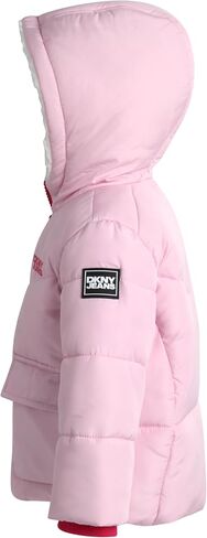 جاكيت شتوي للفتيات الصغيرات من DKNY - معطف باركا منتفخ مبطن بالصوف (12M-4T) in Kuwait