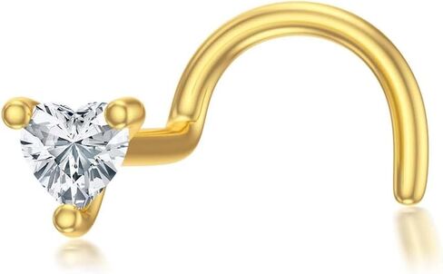 14k Gold Nose Rings Studs for Women Men 20g, Nose Stud With Twist Back 20 Gauge Nose Piercing Stud Birthstone Nose Ring Hypoallergenic Nose Nostril Piercing Jewelry February(Gold - Purple Amethyst) in Saudi Arabia