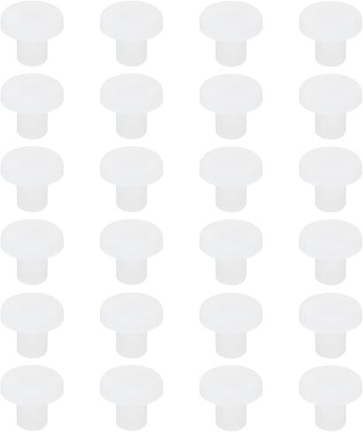 MECCANIXITY سدادات سيليكون مطاطية صلبة لينة مرنة سدادات سيليكون على شكل حرف T لثقب 6.1 إلى 6.2 مم أبيض 24 قطعة in Saudi Arabia