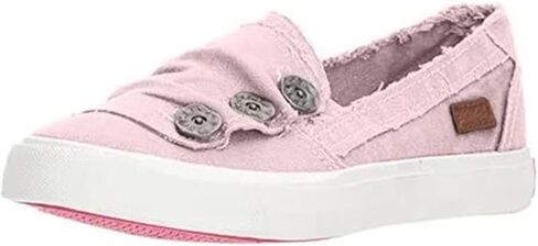 Women's Canvas Casual Buttons Flats Shoes Slip-on Round Toe Breathable Comfortable Lightweight Ballet Low Top Lazy Walking Shoes in Saudi Arabia
