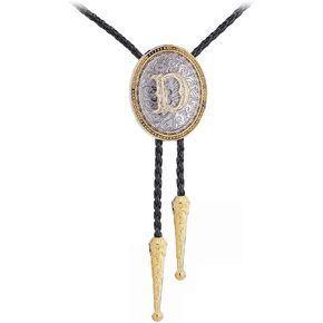 GelConnie Western Ties for Men Gold Bolo Tie Initial Letter A to Z Native American Bola Ties Cowboy Accessories for Men Women