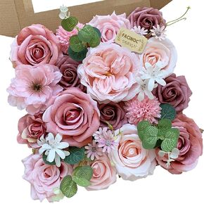 Sunflower Artificial Flowers Burgundy Fake Flower Bulk for DIY Wedding Bouquet Bridal Shower Decorations Party Table Centerpieces Cake Decorating Silk Floral Arrangement for Home Decor Indoor