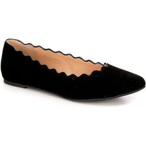 XAPPEAL Amanda - Women's Scalloped Pointed Toe Slip-On Ballet Flat
