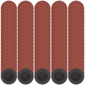 150 Pcs 2 Inch Sanding Discs, 80 Grit Quick Change Disc with 1/4 inch Holder Surface Conditioning Disc for Die Grinder Burr Rust Paint Removal
