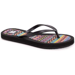 MUK LUKS Women's Shayna Terra Turf-Black Flat Sandals