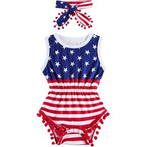 UNICOMIDEA Baby Girls Outfit Newborn Romper Jumpsuits Sleeveless One-Piece Clothes 0-24 Months Bodysuit with Headband