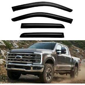 Window Visor deflectors Vent Guards Sun Wind rain Shield fit for 1999-2016 Ford F250 F350 F450 F550 Super Crew