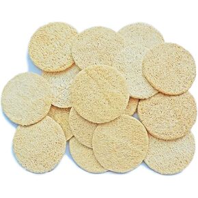 36 Pack Natural Loofah Sponge Exfoliating Face Pads - Facial Body Scrubbers Pad - When Bath Shower and Spa - Loofa Sponges Brush Scrub - Bulk Loofahs Scrubber - Cleansing Skin for Women and Men