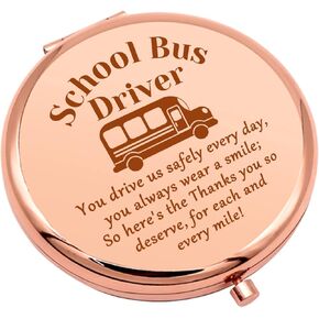 School Bus Driver Gifts for Women Compact Makeup Mirror Thank You Gifts for Bus Driver Back to School Gifts Bus Driver Appreciation Gifts Folding Makeup Mirror Birthday Graduation Gifts