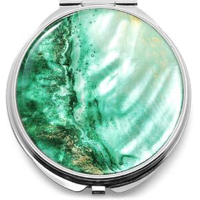 MADDesign Mother of Pearl Compact Makeup Travel Mirror Flower Petals Purple