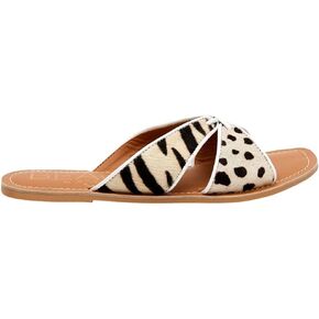 Matisse Footwear Cover Up Cross Band Slide Sandal, Cow Hair Upper, Non-Slip Rubber Sole, Lightweight and Sturdy in Kuwait