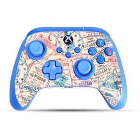 Glossy Glitter Gaming Skin Compatible with PowerA Xbox Series X|S Enhanced Wired Controller - Ive Been Everywhere - Premium 3M Vinyl Protective Wrap Decal Cover | Crafted in The USA by MightySkins