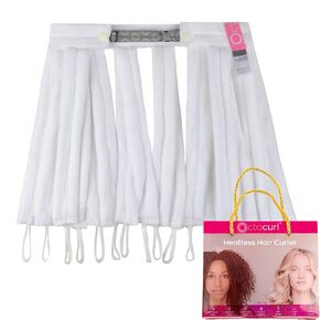 Octocurl Microfiber Heatless Hair Curler (Standard Length) - Hair Rollers to Sleep In - Heatless Curling Headband (Standard Length Microfiber - White Dove) in Saudi Arabia