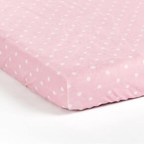 Lush Decor Baby Elephant Stripe Dots Soft & Plush Fitted Crib Sheet, 52"x 28" x 9", Pink