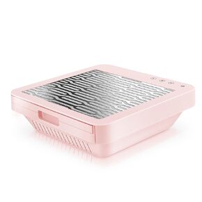 AONOLOVO Nail Dust Collector, Adjustable Suction Nail Dust Extractor, Upgraded Powerful Nail Dust Vacuum Collector with Reusable Filter for Acrylic Nails Gel Removal, Pink