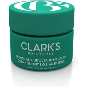 Clark's Botanicals Retinol Rescue Overnight Cream: Patented Time-Release Retinol Night Serum with Hyaluronic Acid & Vitamin C to Target Fine Lines, Wrinkles and Dryness for All Skin Types (60ml | 2oz)