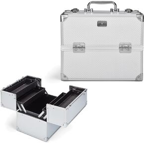 Conair Makeup Case, Makeup Case Organizer, Makeup Travel Case, Fits Brushes and Beauty Palettes with Expandable Shelves and Locking Latch - For Professional or Everyday Use