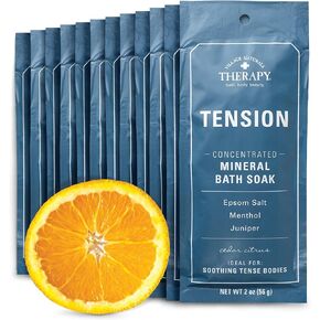 Village Naturals Therapy, Mineral Bath Soak, Aches & Pains Tension Relief, 2 Oz, Pack of 12