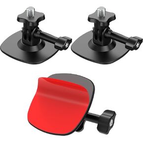 Flexible Adhesive Chin Helmet Sticky Mount Compatible with Insta360 X4/X3/X2 GO 2/3/S GoPro Action Camera Hero 12/11/10/9/8 Snowboard Surfboard Accessory Mount Kit (3 PCS)