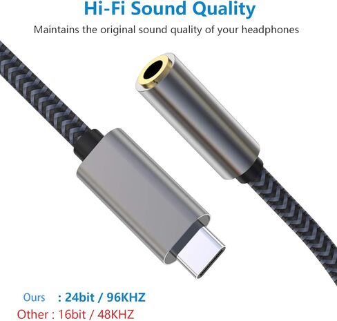 USB C to 3.5mm Audio Adapter Aux to USB C - USB Type C to 3.5mm Female Headphone Jack Adapter Compatible with iPhone 15 Plus/15 Pro Max, Galaxy S24 S23 S22 S21, Pixel, MacBook in Saudi Arabia