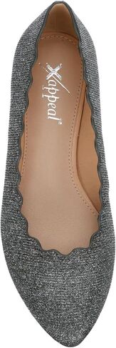 XAPPEAL Amanda - Women's Scalloped Pointed Toe Slip-On Ballet Flat in Saudi Arabia
