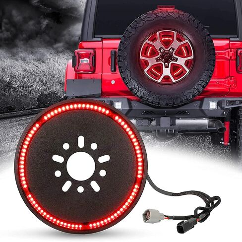 BORDAN Third Brake Light LED 3rd Brake Light Assembly for Wrangler JL JLU Plug & Play, Red Wheel Light Rear Brake Light Compatible with 2018 2019 2020 2021 2022 Jeep Wrangler JL in Kuwait