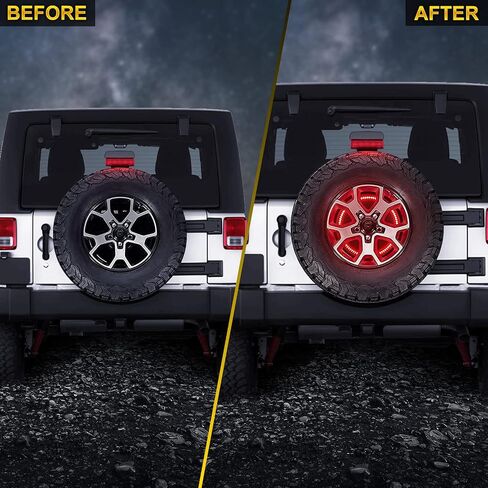 BORDAN Third Brake Light LED 3rd Brake Light Assembly for Wrangler JL JLU Plug & Play, Red Wheel Light Rear Brake Light Compatible with 2018 2019 2020 2021 2022 Jeep Wrangler JL in Kuwait