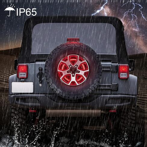 BORDAN Third Brake Light LED 3rd Brake Light Assembly for Wrangler JL JLU Plug & Play, Red Wheel Light Rear Brake Light Compatible with 2018 2019 2020 2021 2022 Jeep Wrangler JL in Kuwait