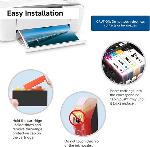 902XL Combo Pack Ink Cartridge Replacement for HP 902 HP902 XL HP902XL to OfficeJet Pro 6978 6958 6968 6970 6960 6975 6962 6950 6954 6951 6956 6961 6963 6964 6966 Printer (Black Cyan Magenta Yellow) in Saudi Arabia