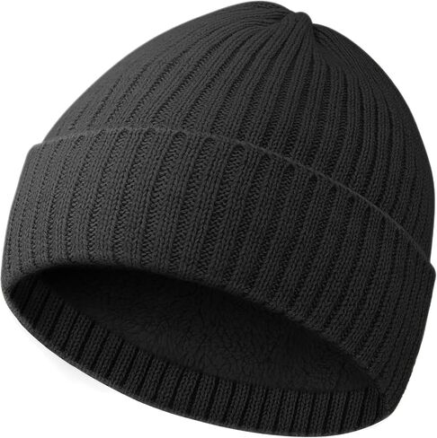MIG4U Kids Beanie Hat Wool Knitted Warm Fleece Lined, Soft Coral Thick Cuffed Winter Hat Beanie Cap for Cold Weather in Saudi Arabia