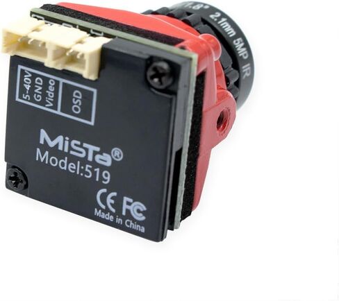 كاميرا FPV 1800TVL عدسة 2.1 ملم FOV165° 4:3/16:9 PAL/NTSC لطائرة سباق بدون طيار RC FPV Quadcopter، أحمر in Kuwait