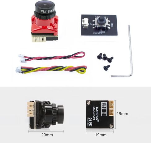 كاميرا FPV 1800TVL عدسة 2.1 ملم FOV165° 4:3/16:9 PAL/NTSC لطائرة سباق بدون طيار RC FPV Quadcopter، أحمر in Kuwait