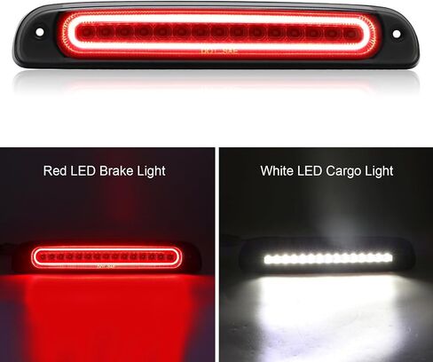 3rd Third Brake Lights Compatible with F250 F350 F450 F550 Super Duty 1999-2016/for Ranger 1995-2011/for Explorer Sport Trac 2001-2005 With Strobe Function and LED Cargo Lamp(Clear&Red Len) in Saudi Arabia