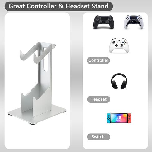 Controller Holder 3 Tier, Controller and Headset Stand for Gaming Desk, Stronger Snap-on Construction Hanger for All Universal Gaming PC Accessories in Saudi Arabia