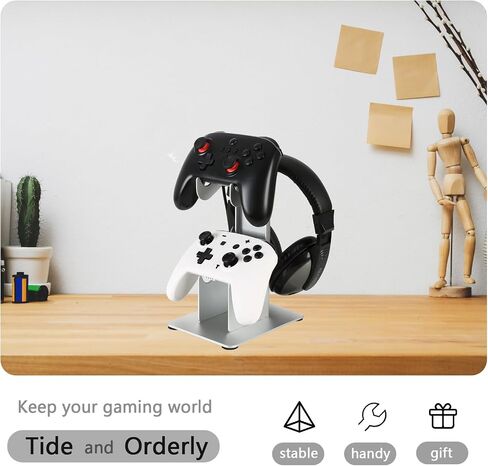 Controller Holder 3 Tier, Controller and Headset Stand for Gaming Desk, Stronger Snap-on Construction Hanger for All Universal Gaming PC Accessories in Saudi Arabia
