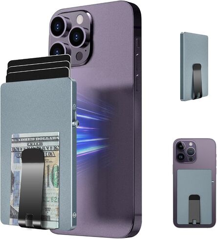 Magnetic Card Holder Wallet for Magsafe Wallet, Minimalist Slim Card Wallet for Phone,Pop Up Magnetic Wallet with Money Clip, Compatible with iPhone 15/14/13/12/Pro/Pro Max/Mini Series in Saudi Arabia