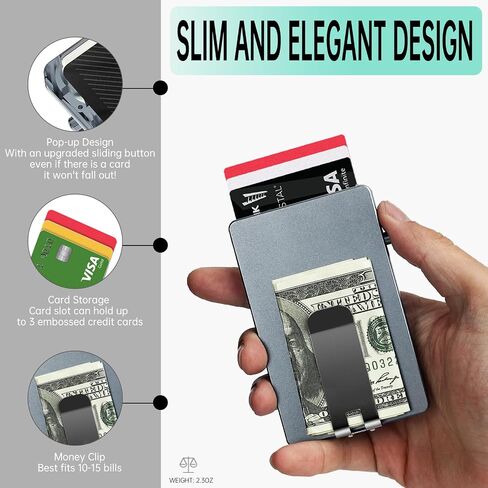 Magnetic Card Holder Wallet for Magsafe Wallet, Minimalist Slim Card Wallet for Phone,Pop Up Magnetic Wallet with Money Clip, Compatible with iPhone 15/14/13/12/Pro/Pro Max/Mini Series in Saudi Arabia