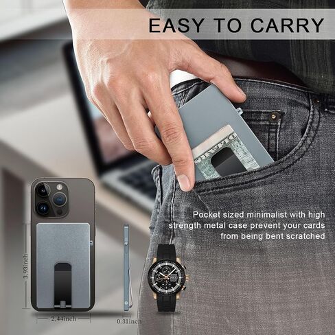 Magnetic Card Holder Wallet for Magsafe Wallet, Minimalist Slim Card Wallet for Phone,Pop Up Magnetic Wallet with Money Clip, Compatible with iPhone 15/14/13/12/Pro/Pro Max/Mini Series in Saudi Arabia