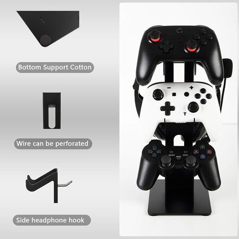 Controller Holder 3 Tier, Controller and Headset Stand for Gaming Desk, Stronger Snap-on Construction Hanger for All Universal Gaming PC Accessories in Saudi Arabia