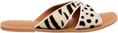 Matisse Footwear Cover Up Cross Band Slide Sandal, Cow Hair Upper, Non-Slip Rubber Sole, Lightweight and Sturdy in Kuwait