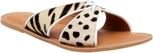 Matisse Footwear Cover Up Cross Band Slide Sandal, Cow Hair Upper, Non-Slip Rubber Sole, Lightweight and Sturdy in Kuwait